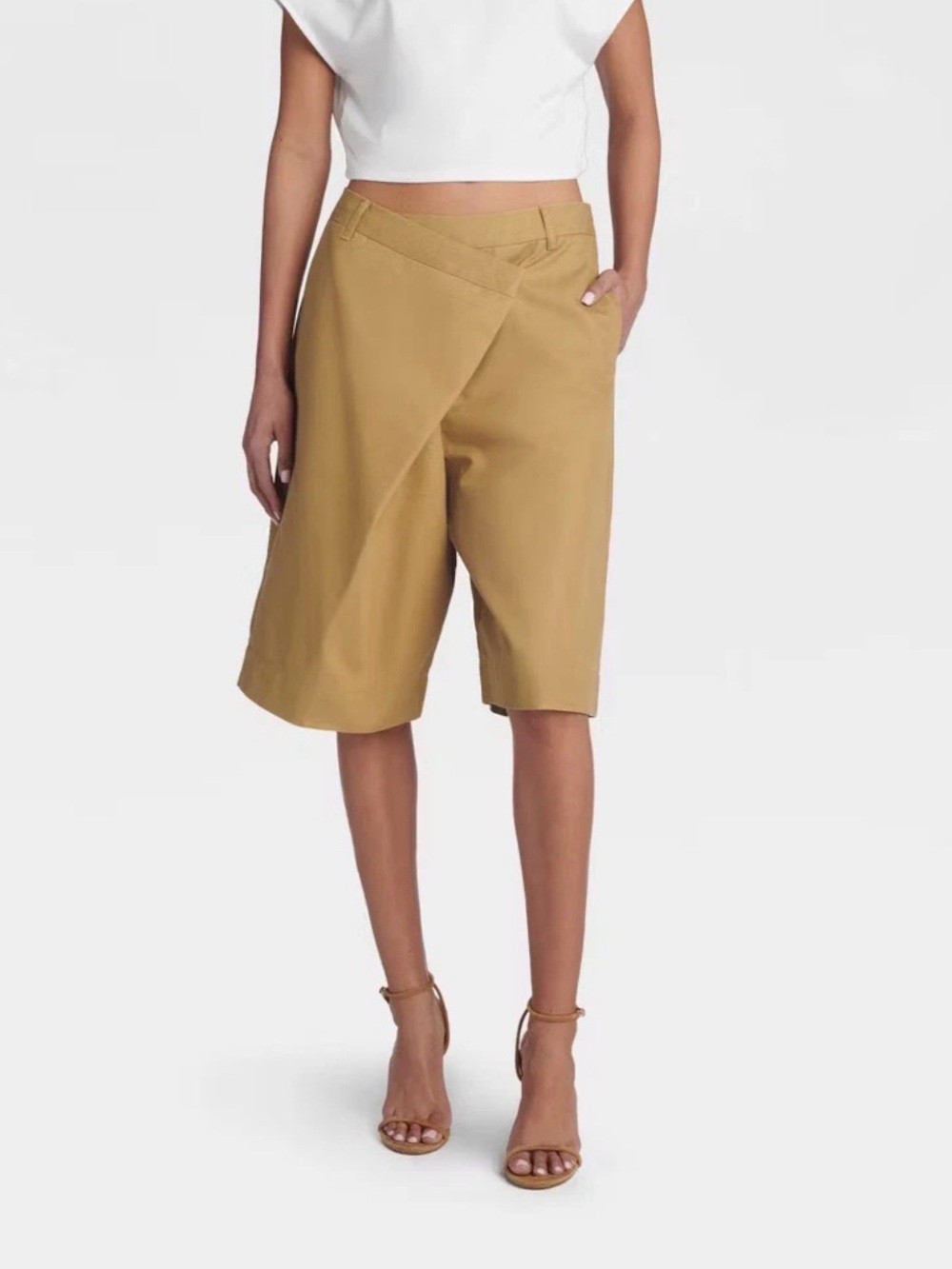 KBB by KAHLANA Women's 'The Asym
Bermuda Shorts' - Brown 2,4,14